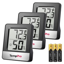 TempPro TP49 3 Pack Digital Hygrometer Indoor Thermometer