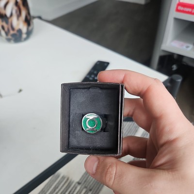 DC Comics Green Lantern Symbol Edelstahl Ring - verchromt