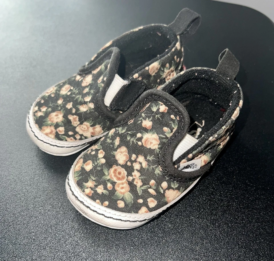 Детская кроватка Vans Slip On V с цветочным рисунком туфли размер 3 - Изображение 3 из 4
