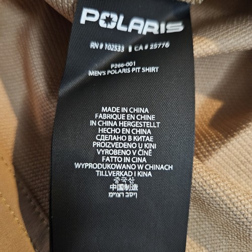 Polaris Men's Button Up Pit Shirt. Tan  - Large - NWT - Picture 4 of 4
