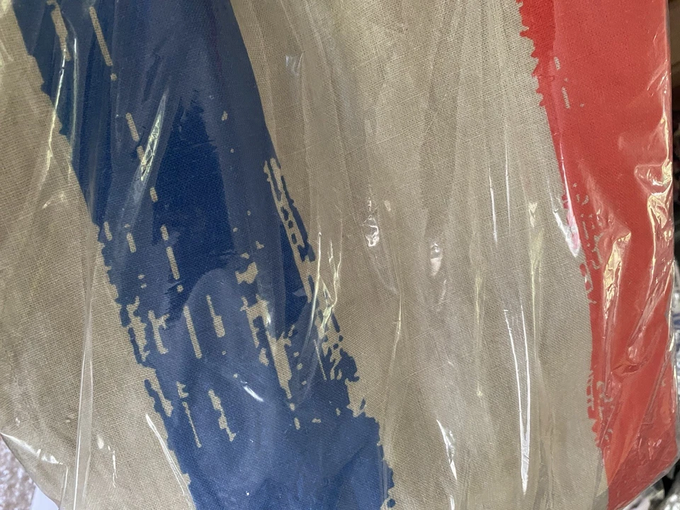 Anthropologie Americana Linen Tablecloth Gray Red Blue American Flag 55x 98" NEW - Image 4 of 4