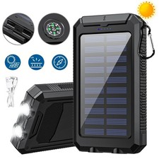 9000000mAh Solar Power Bank Portable Charger w/Flashlight/Compass For Cell Phone