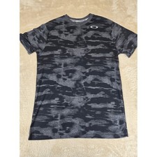 Oakley O-Hydrolix Mens Large Black Grey Camo Training Shirt 454618 Regular Fit