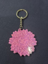 Sunflower New Lavendar W Sparkle Resin Keychain