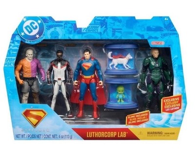 DC Comics Superman TRGX Action Figures Set 6'' - 4pk LuthorCorp Lab with Slime