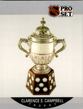 Clarence Campbell Trophy 1990-91 Pro Set NHL Hockey Series 1 #392 (MINT) Oilers