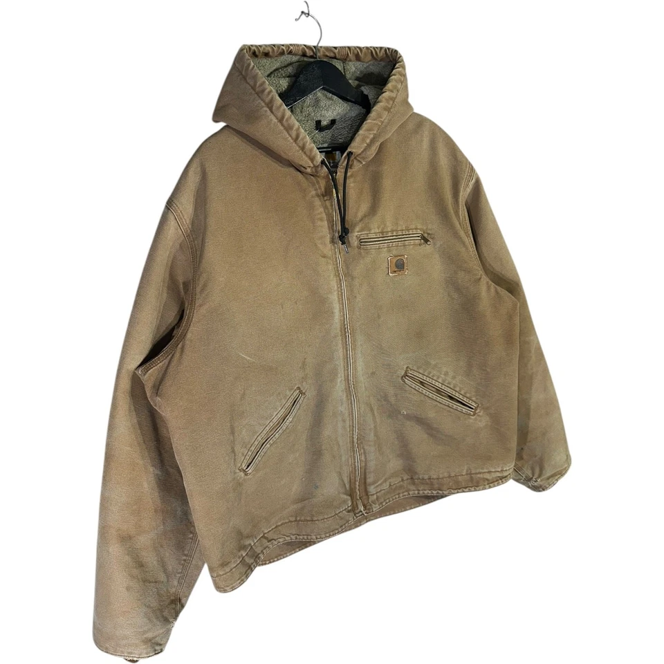 Vintage Carhartt Sherpa-Lined Active Jac Workwear Jacket Tan Mens XXL - Image 3 of 4