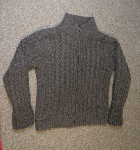 Schott, Schott Bros Cable Knit Wool Blend Zip Up Sweater Cardigan Size Large Vintage