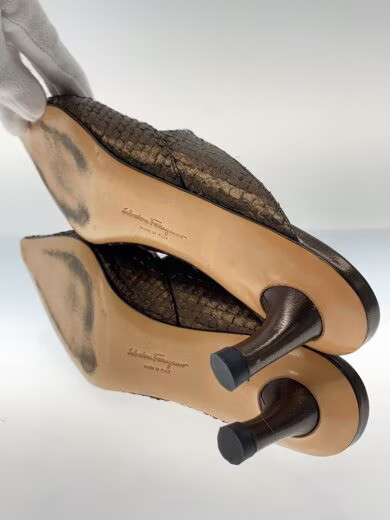 Salvatore Ferragamo Python Pointed Toe Mules Pump… - image 4