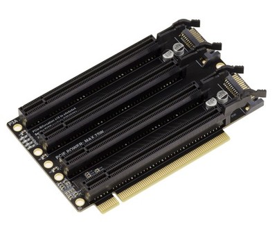 Riser PCIe Gen 3.0 x16 auf Bifurcation Adapter 4 Port x4 90°