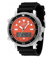 Invicta Pro Diver Men's 46.5mm Orange Dual Time Digital Ana-Digi Watch 48368