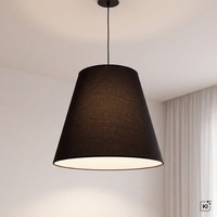 Pendelleuchte Schwarz 3X E27 Ø61Cm Lampe Stoff HäNgelampe Decke HäNgeleuchte