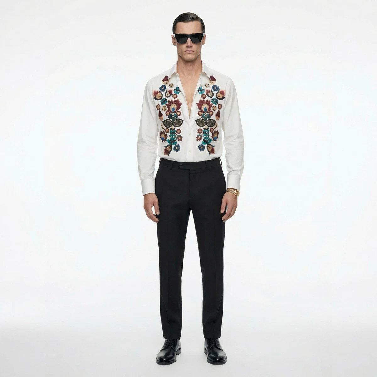 Embroidered Metal Casual Button-Down Shirts for Men for sale | eBay