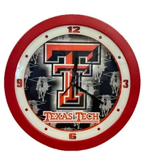 Texas Tech Red Raiders Logo Suntime 11.5 Inch Ted Wall Clock Battery Tested