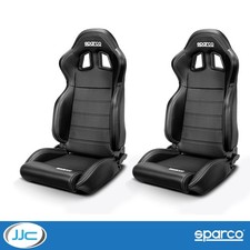 2 x Sparco R100 Sky Faux Leather Performance Reclining Car Seats (Black)