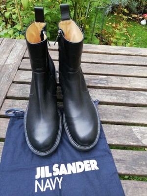 JIL SANDER  Stiefeletten Boots Gr. 41 schwarzes Leder