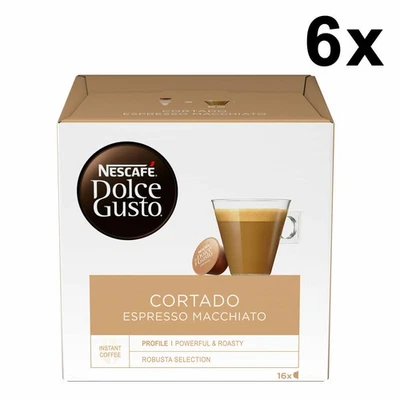 Nescafé Dolce Gusto Cortado Espresso Macchiato, Lot de 6, 6 x 16 Capsules - Photo 1/4
