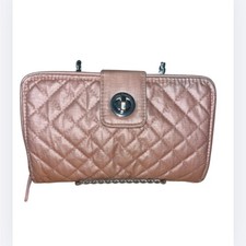 Vera Bradley Turnlock Wallet - Pink Quilted with Floral Interior