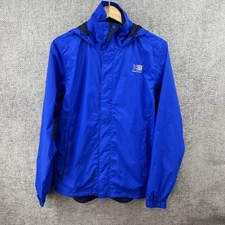 KARRIMOR WEATHERTITE Jacket Blue Coat Hood Windbreaker Mens Size XS Outdoor