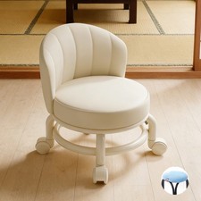 Short Wheeled Rotating Stool Shoe Changing Sofa Chair Pulley Stool Swivel UK
