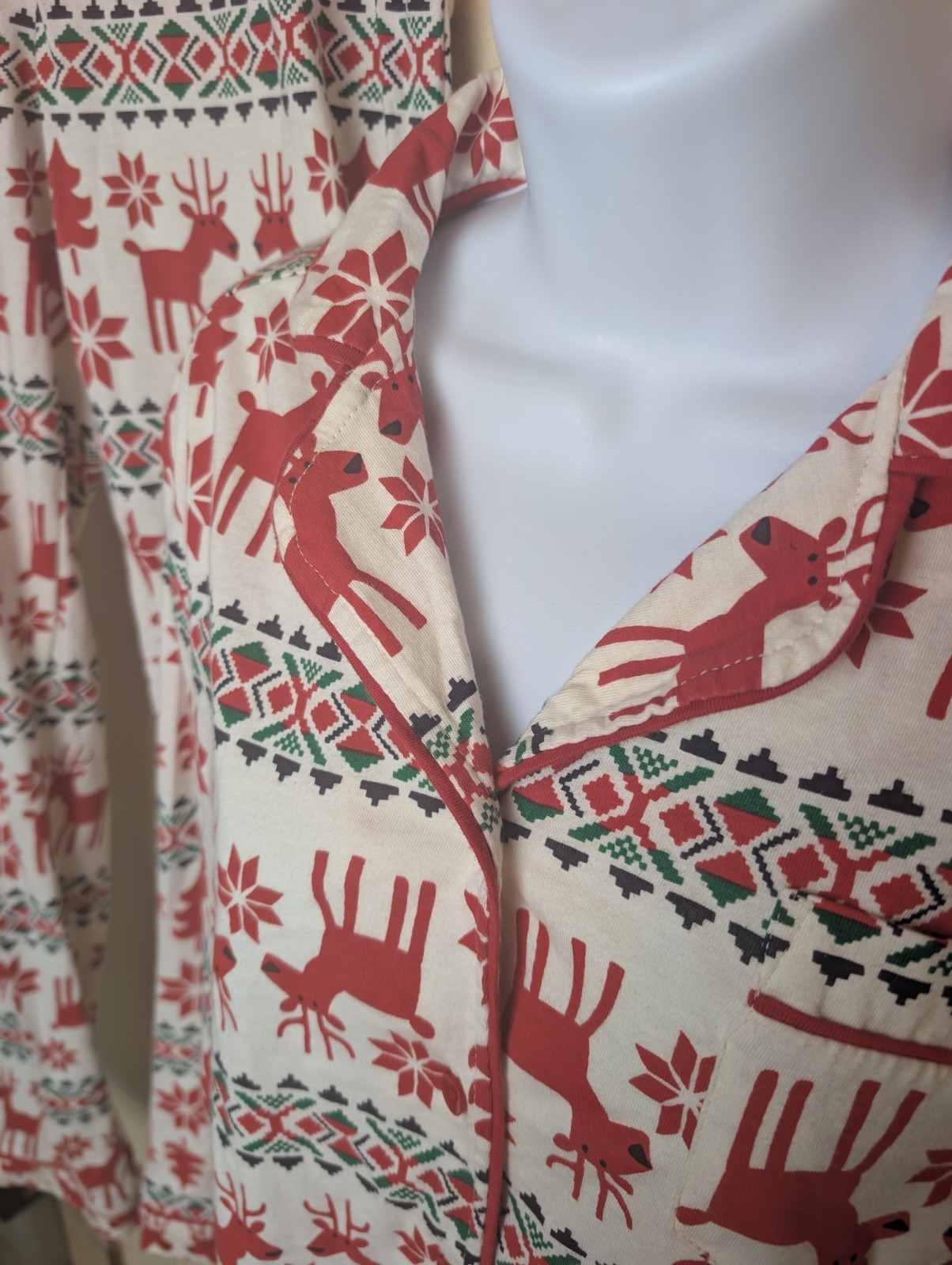 Hanna Andersson Adult Size XS Holiday Flannel Pajama Set Dear Deer Pattern-EUC