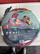 Swimways Baby Spring Float with Sun Canopy 9-24 months, Pink, Swim Step 1