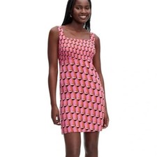 NWT Diane von Furstenberg DVF Target Pink Geometric Shift Mini Dress Mod Retro 4