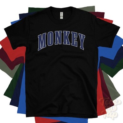 MONKEY T-SHIRT VARSITY LOGO College Style Motorrad Biker