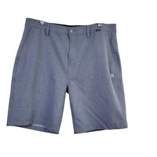 Hurley Mens 36 Blue Performance Golf Hybrid Shorts Stretch Casual Flat Front