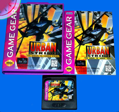 TESTED Sega GAME GEAR Cart URBAN STRIKE with Manual Completed in NEW Hangtab Box