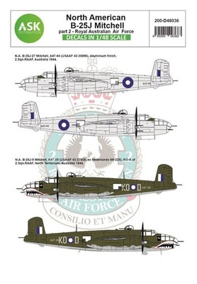 Art Scale Kit 200-D48036 - 1:48 B-25J Mitchell part 2 - Royal Australian Air For