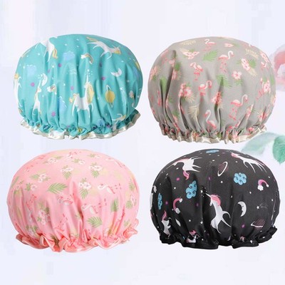4 PCS Dusch Zuberhör Duschkappe Damen Duschhauben Wiederverwendbare
