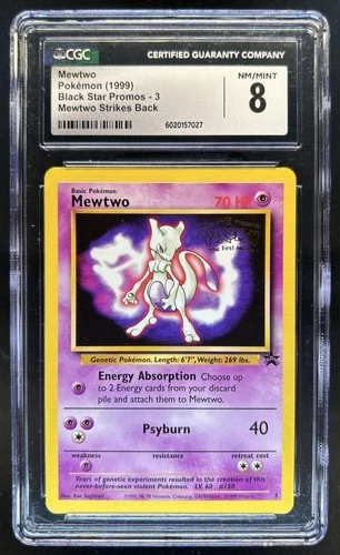 1999 Pokemon Wizards Black Star Promos Mewtwo #3 CGC 8