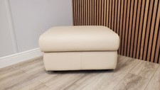 G PLAN LEATHER STORAGE FOOTSTOOL IN CAPRI DOVE P215 RRP £650