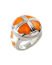 ALAN K. DESIGNO COLLECTION 4 Heart Ring Multicolor Enamel Resin  925 St/Silver