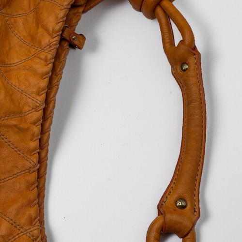 Isabella Fiore Y2K Brown Leather Hobo Bag Quilted Distressed Boho Grunge Vintage - Picture 15 of 21