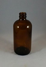 8 oz Amber Boston Round Glass Bottles 28-400,...