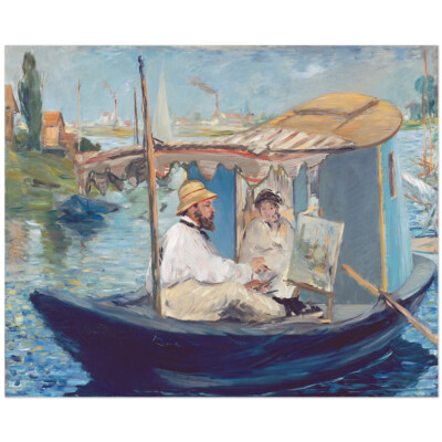 Édouard Manet, Die Barke Claude Monet in seinem schwimmenden Atelier 11003000023