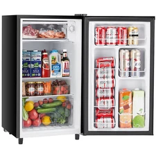 3.2Cu.Ft Single Door Mini Fridge with Freezer Compact Storage Refrigerator Home