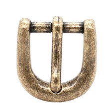 D Metal Strap Buckle 3/4" 1.9 cm Heel Bar Antique Brass 1813-09