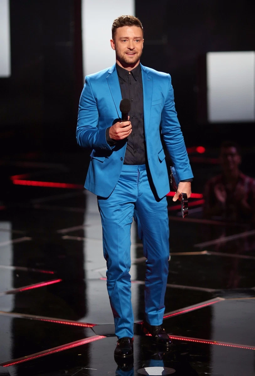 BRAND NEW VERSACE COLLECTION BLUE SUIT (as seen on JUSTIN) 56 - 46