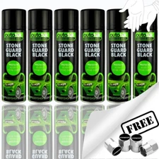 6 x Autotek STONE GUARD BLACK Spray Paint Car Body Chip Protection Bodyshop+G+CP