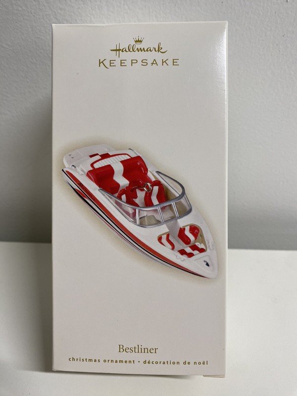 Hallmark Keepsake Ornament "Bestliner" Speedboat Boating Fishing- NEW- READ