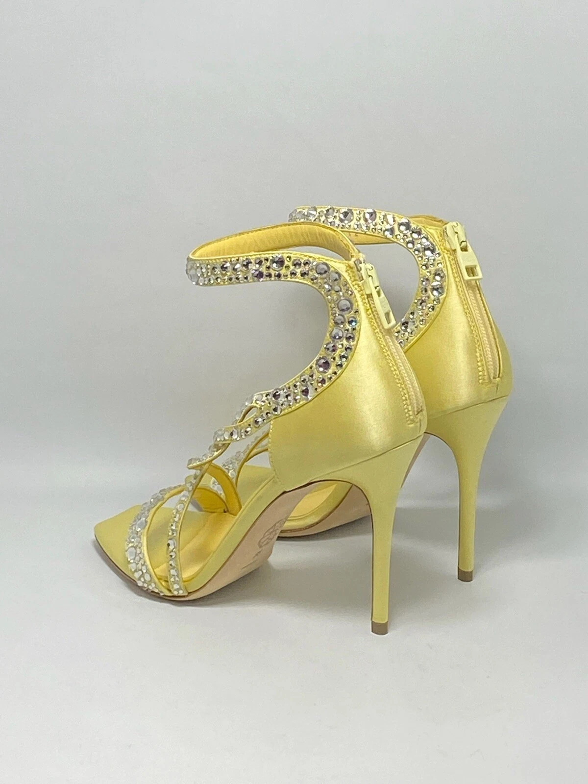 Sandali da cocktail Alexander McQueen cristallo raso polsino alla caviglia $1290 taglia 36