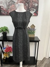 Marvin Richards Sleeveless Snake Print Work Wear Sheath Dress Gray Black Sz 2