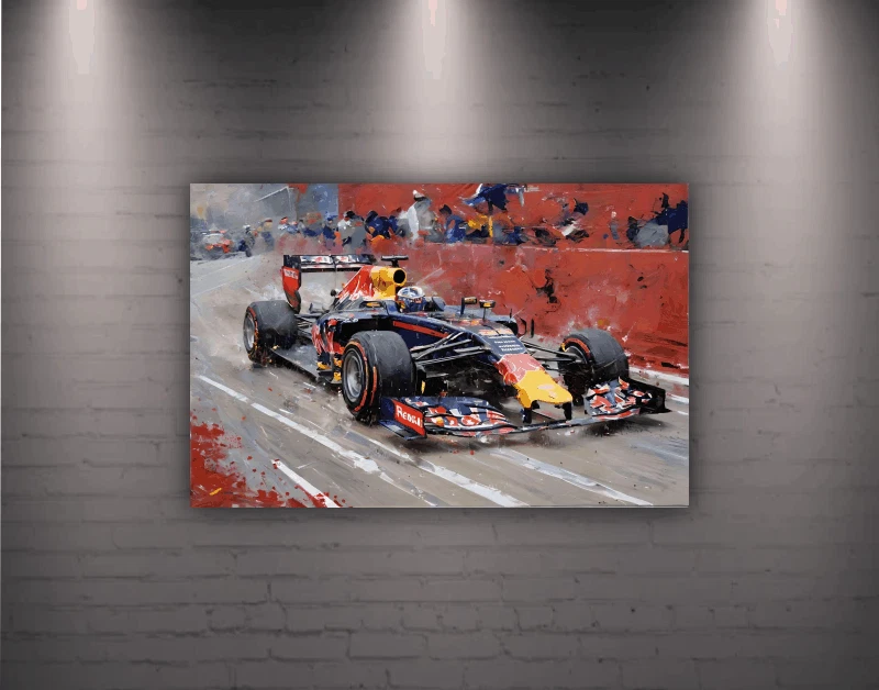 F1 Racing Modern Art Printed Canvas Picture Wall Art Framed Ready To Hang - Image 2 of 4