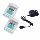 TWO Li-ion Battery & ADAPTER Charger for Nintendo GBA SP Gameboy Advance 3.7V