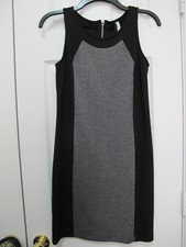 (1) Kensie Black/Silver Color Block Sleeveless Cocktail Sheath Dress XS FRE SHIP