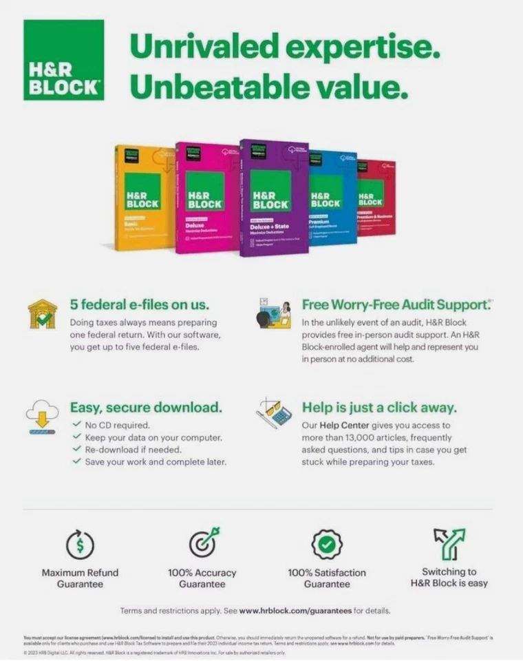 2023 H & R Basic Simple Tax. Federal Only . PC/Mac Download - 2023 Free Shipping - Image 3 of 4