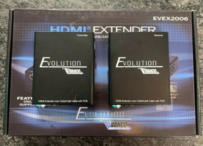 Vanco Evolution Ultra Slim HDMI over Single Cat5e/Cat6 Cable Extender w.POE USED